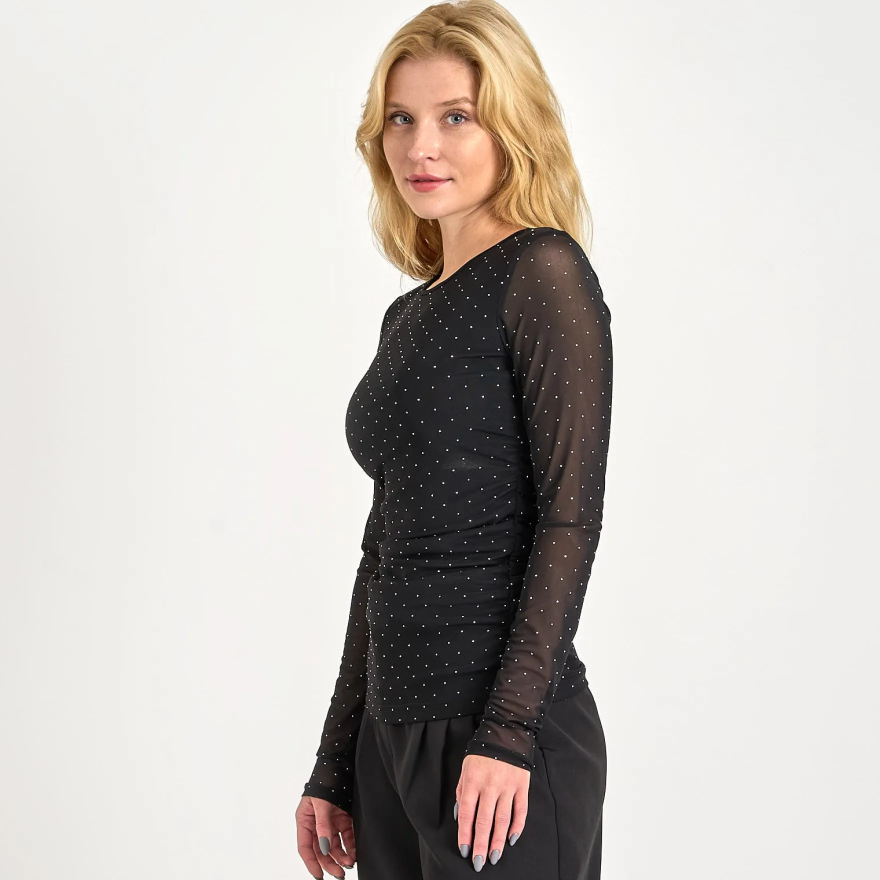 Opal mesh print blouse