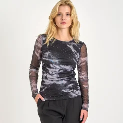 Opal mesh print blouse