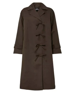 PCAGNES LS TIE TRENCHCOAT