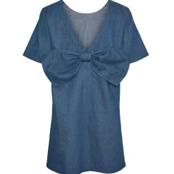 Pcdove ss o-neck bow dress