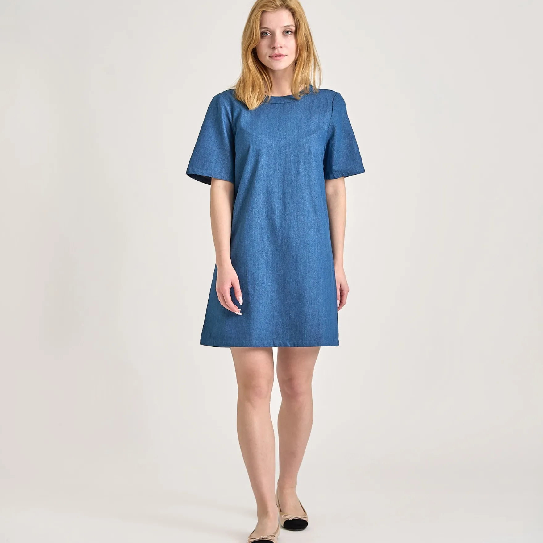 Pcdove ss o-neck bow dress