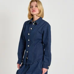Pcfabia ls fitted denim shirt