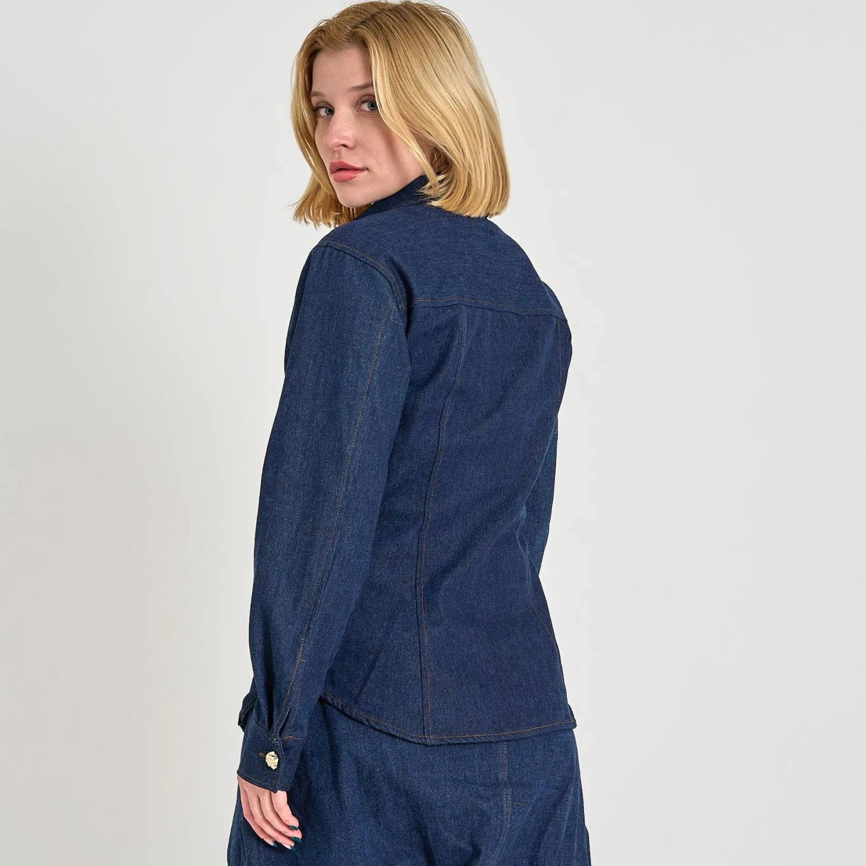 Pcfabia ls fitted denim shirt