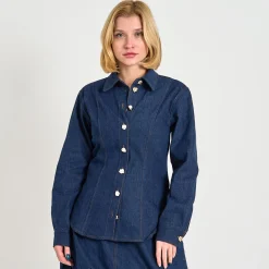 Pcfabia ls fitted denim shirt