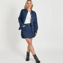 Pcfabia ls fitted denim shirt