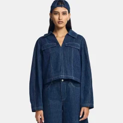 Pcfabia ls v-neck denim top