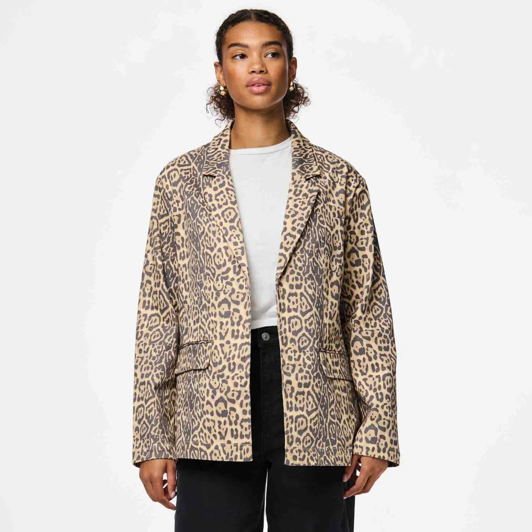 Pcfia ls loose denim blazer