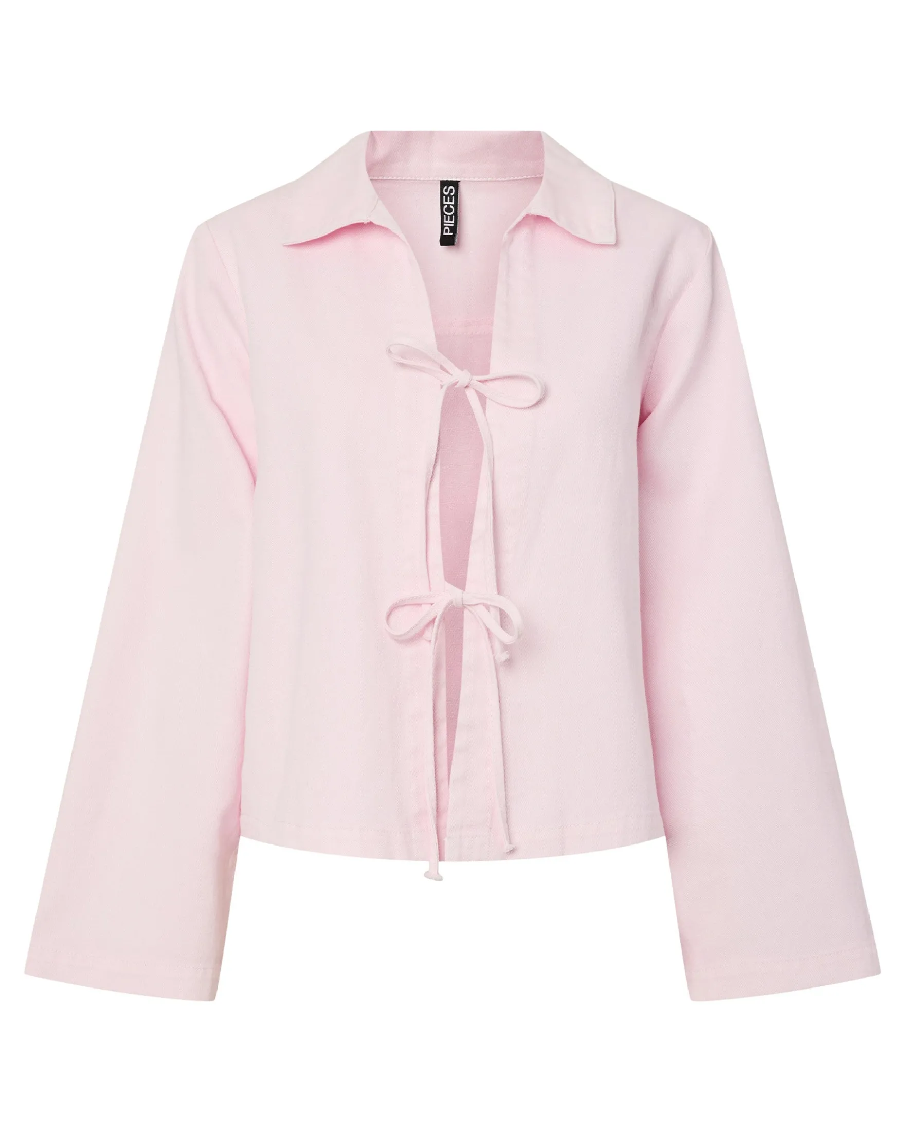 PCFLORA DENIM TIE BLOUSE