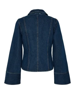 PCFLORA LS FITTED DENIM TOP