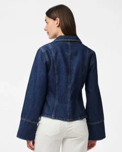 PCFLORA LS FITTED DENIM TOP