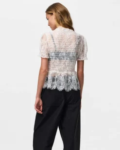 PCJILLY SS LACE TOP