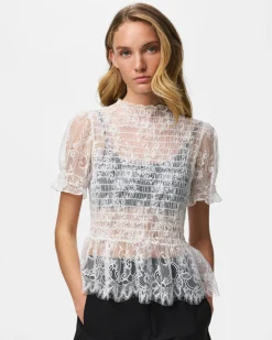 PCJILLY SS LACE TOP