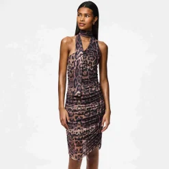 Pcnalle sl halterneck mesh dress