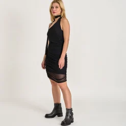 Pcnalle sl halterneck mesh dress
