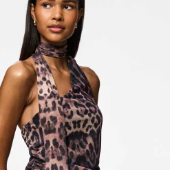 Pcnalle sl halterneck mesh top
