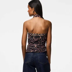 Pcnalle sl halterneck mesh top