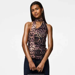 Pcnalle sl halterneck mesh top