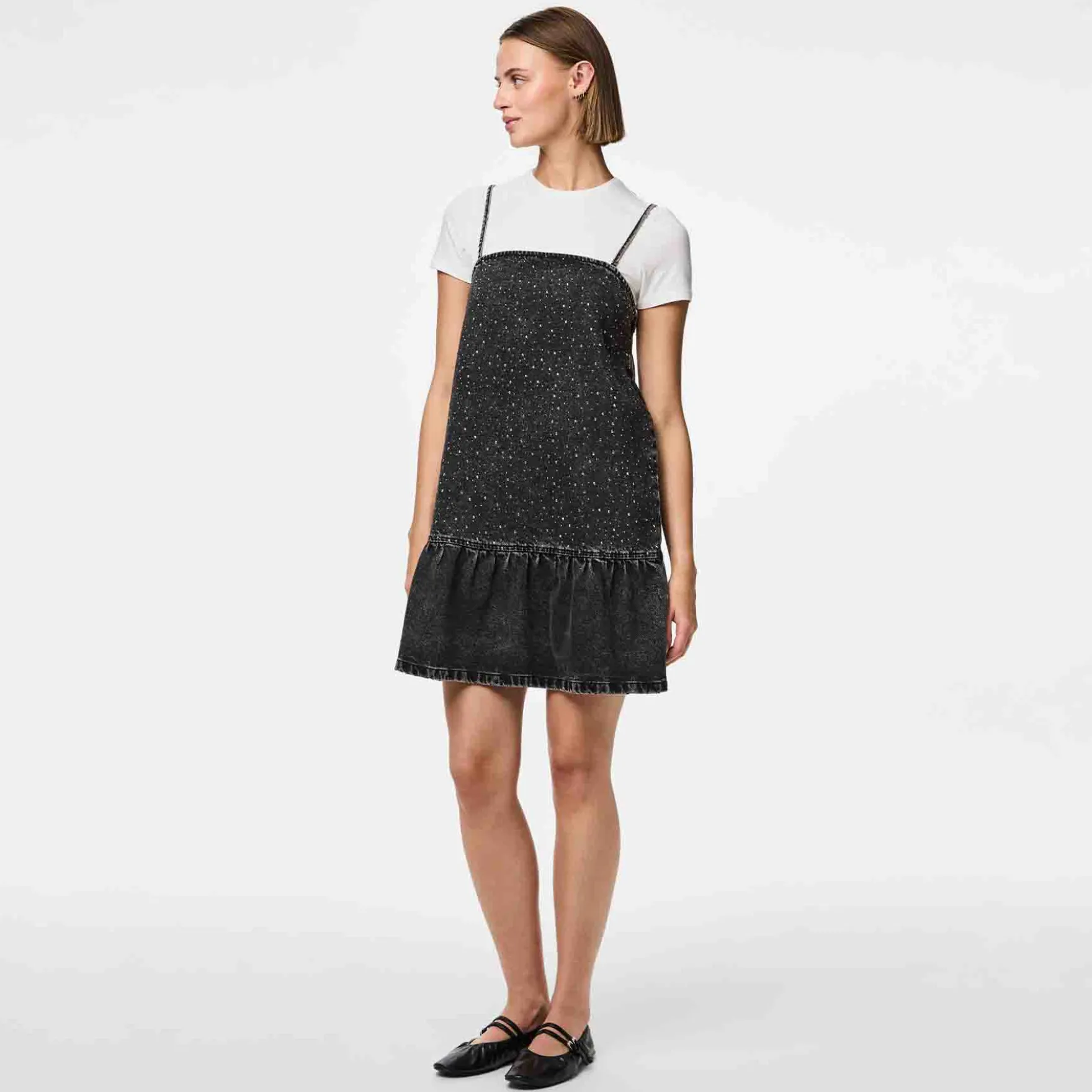 Pcnoel short slip denim dress