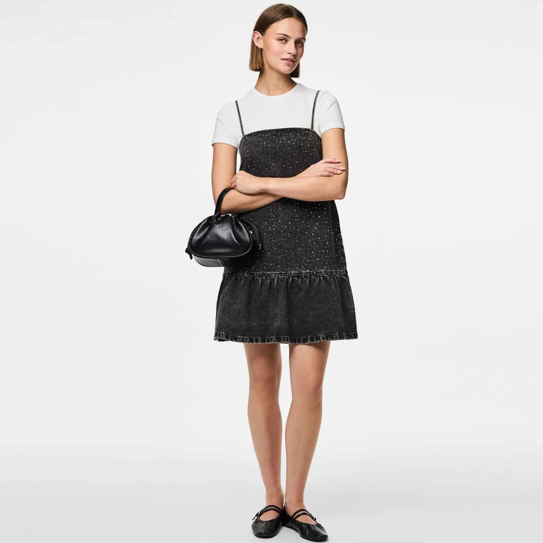 Pcnoel short slip denim dress