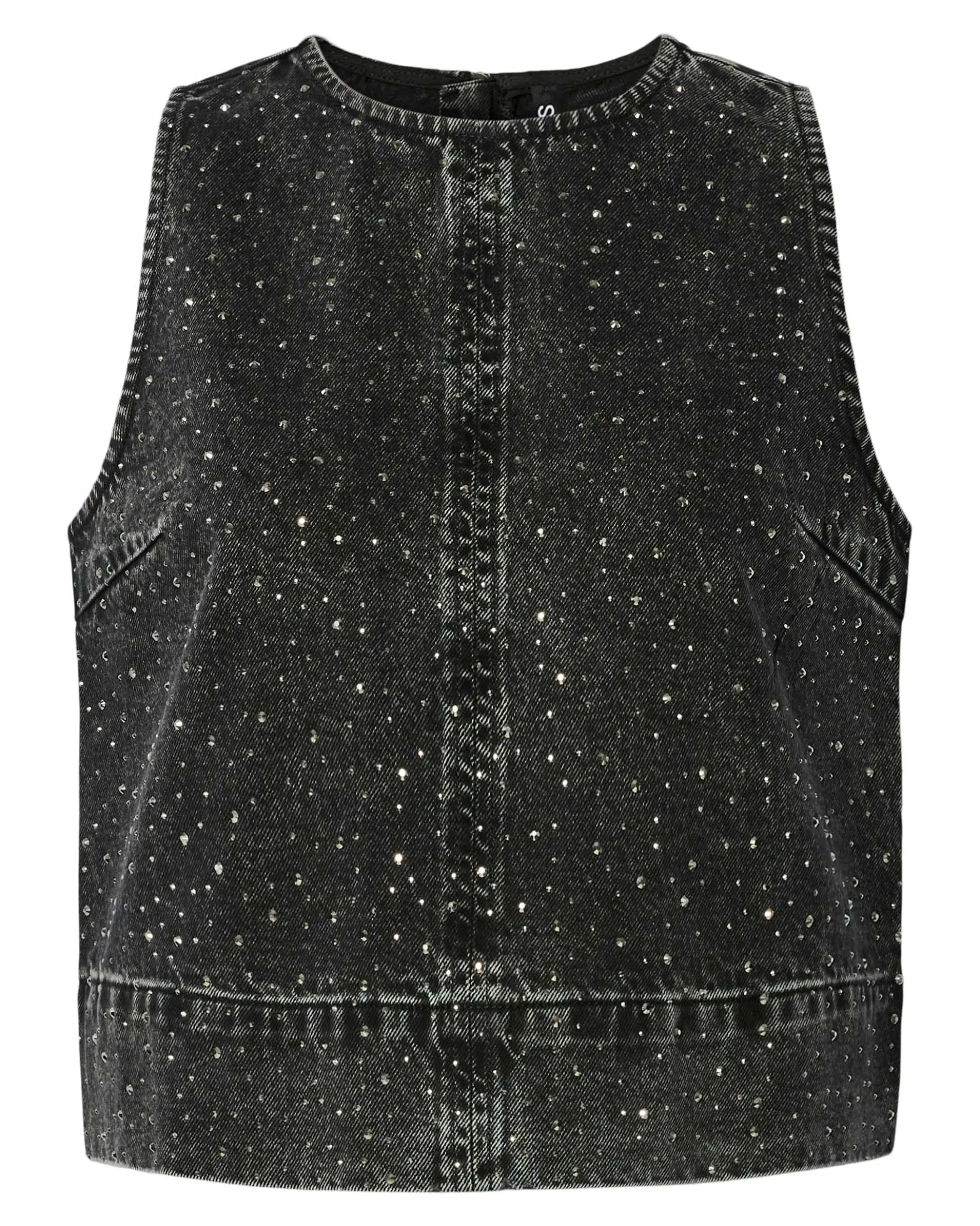 Pcnoel sl o-neck denim top