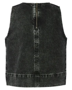 Pcnoel sl o-neck denim top