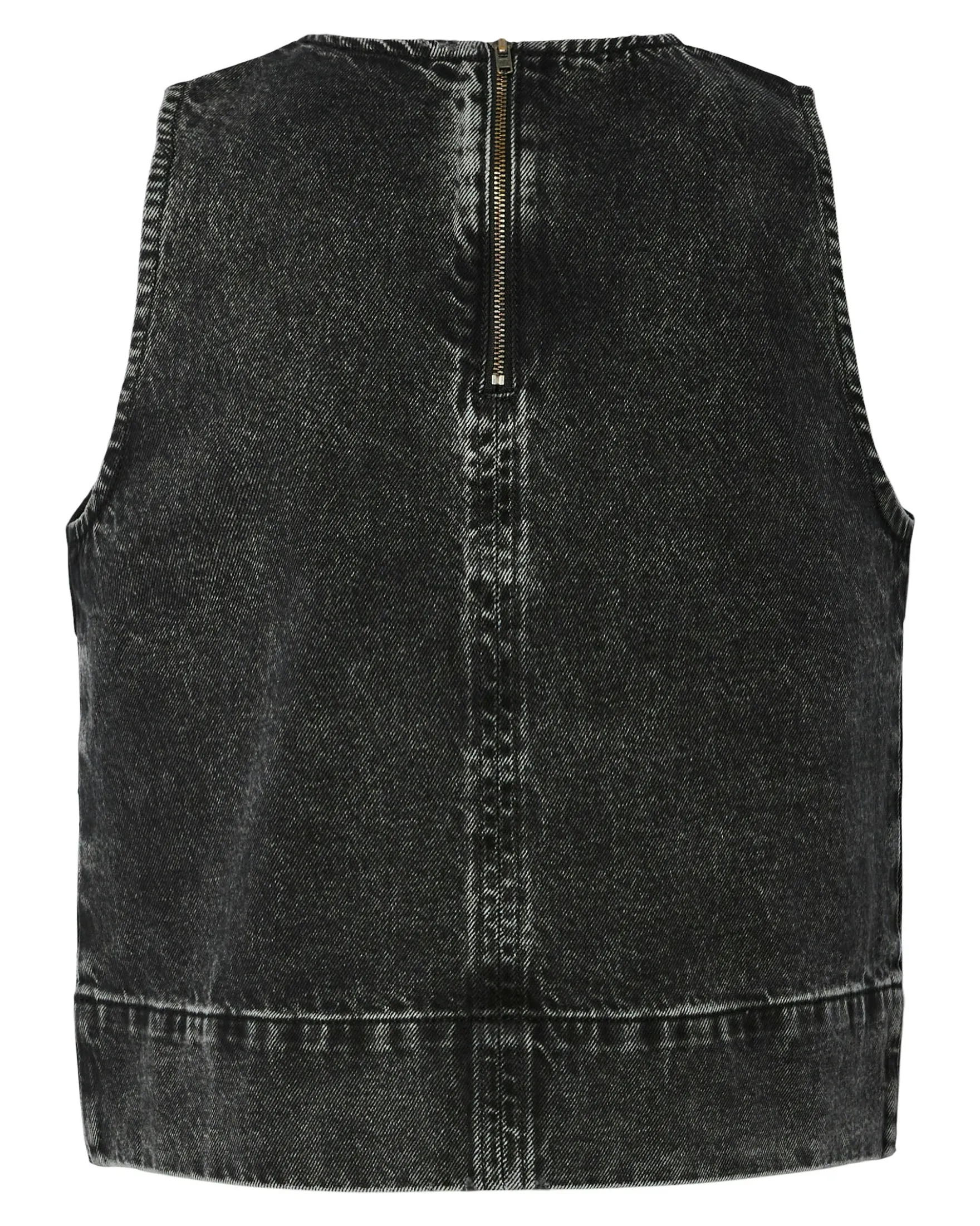Pcnoel sl o-neck denim top