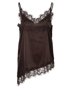 PCNOMI STRAP SATIN LACE TOP