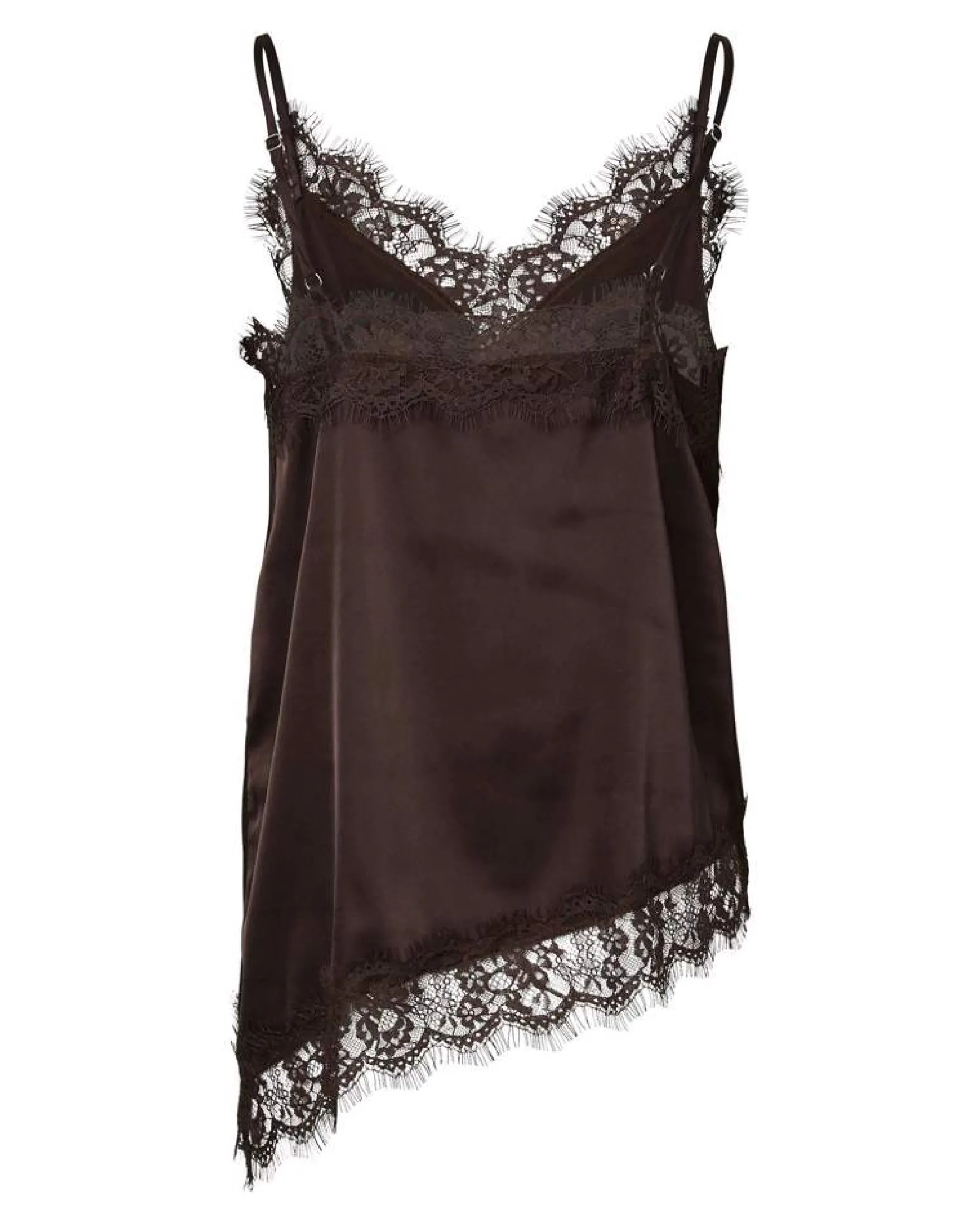 PCNOMI STRAP SATIN LACE TOP
