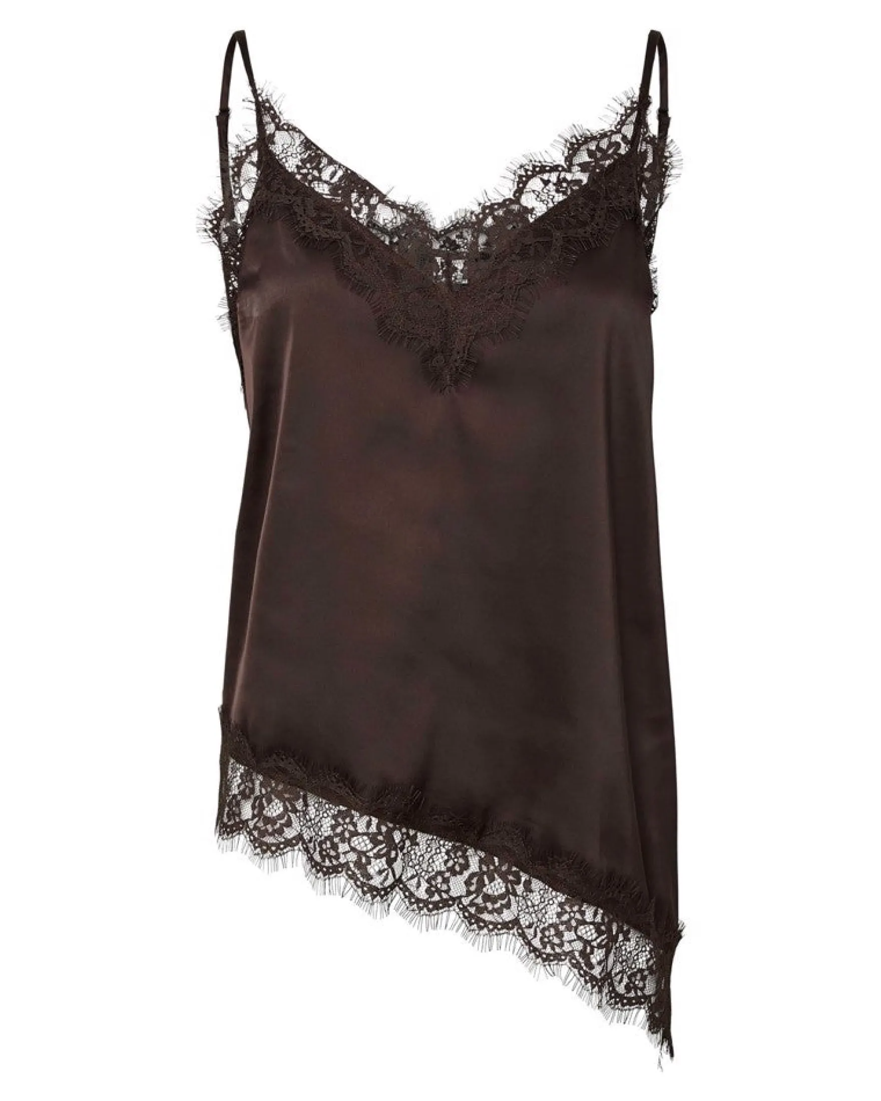 PCNOMI STRAP SATIN LACE TOP