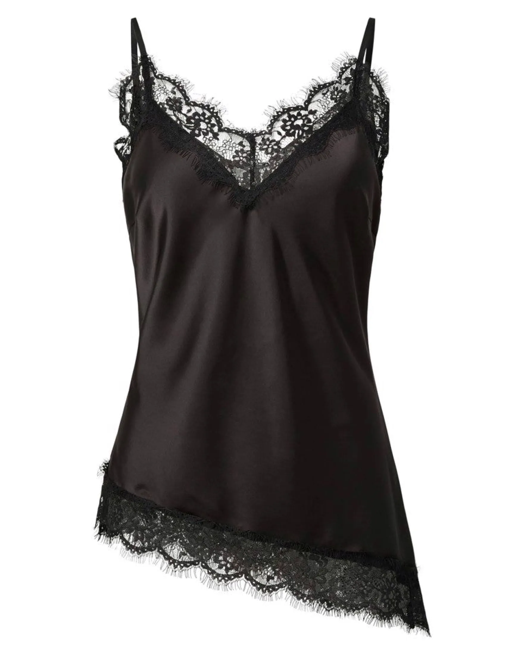 PCNOMI STRAP SATIN LACE TOP