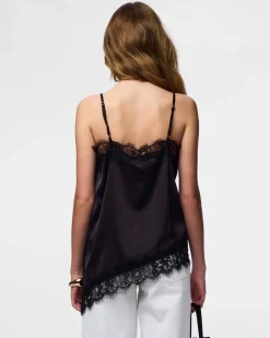 PCNOMI STRAP SATIN LACE TOP