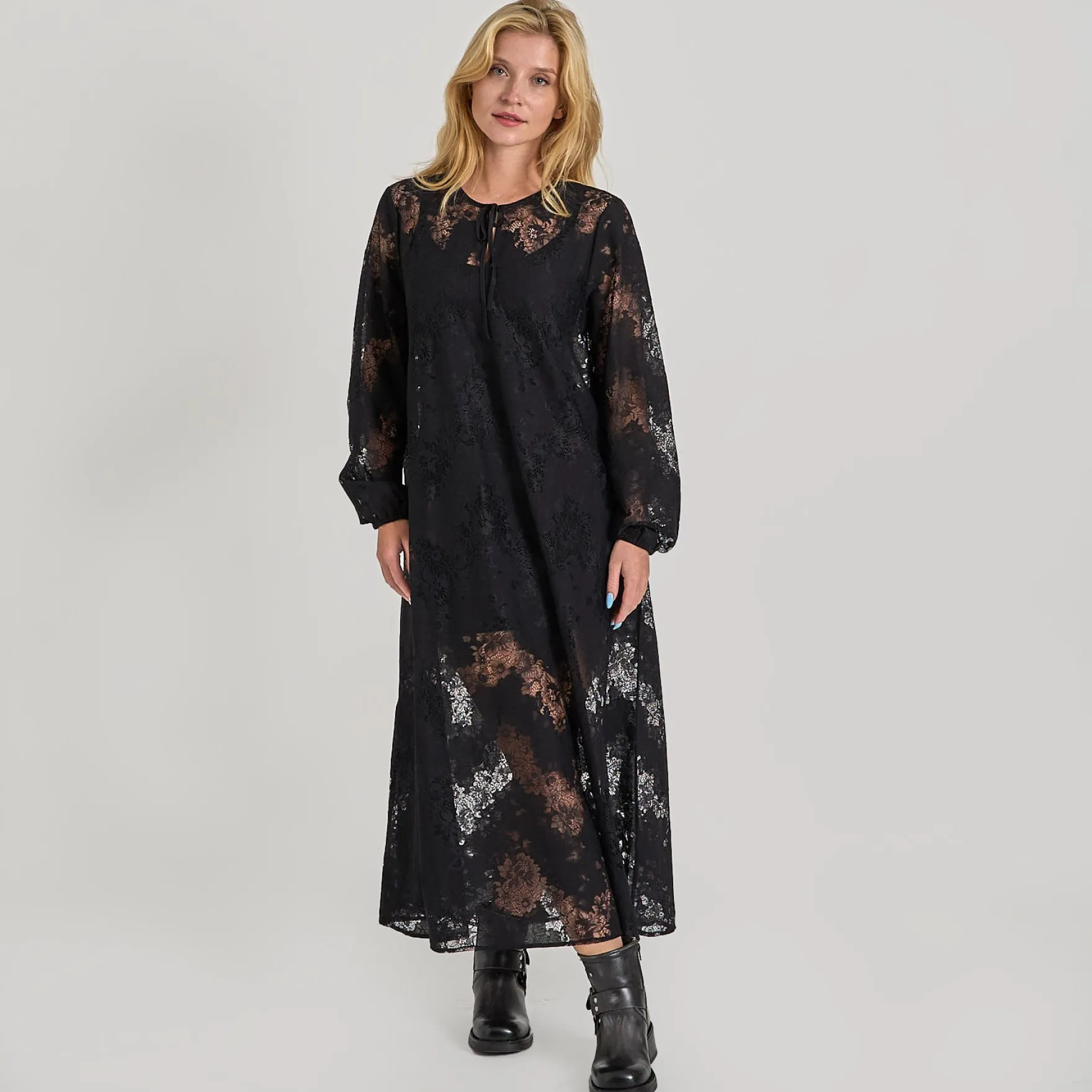 Pcnorinne ls midi dress