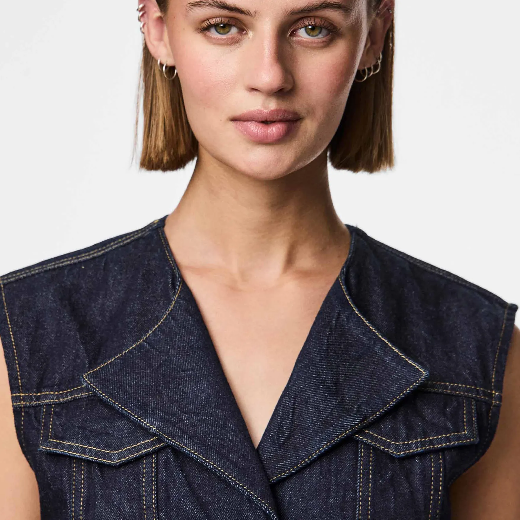 Pcnua sl fitted denim vest