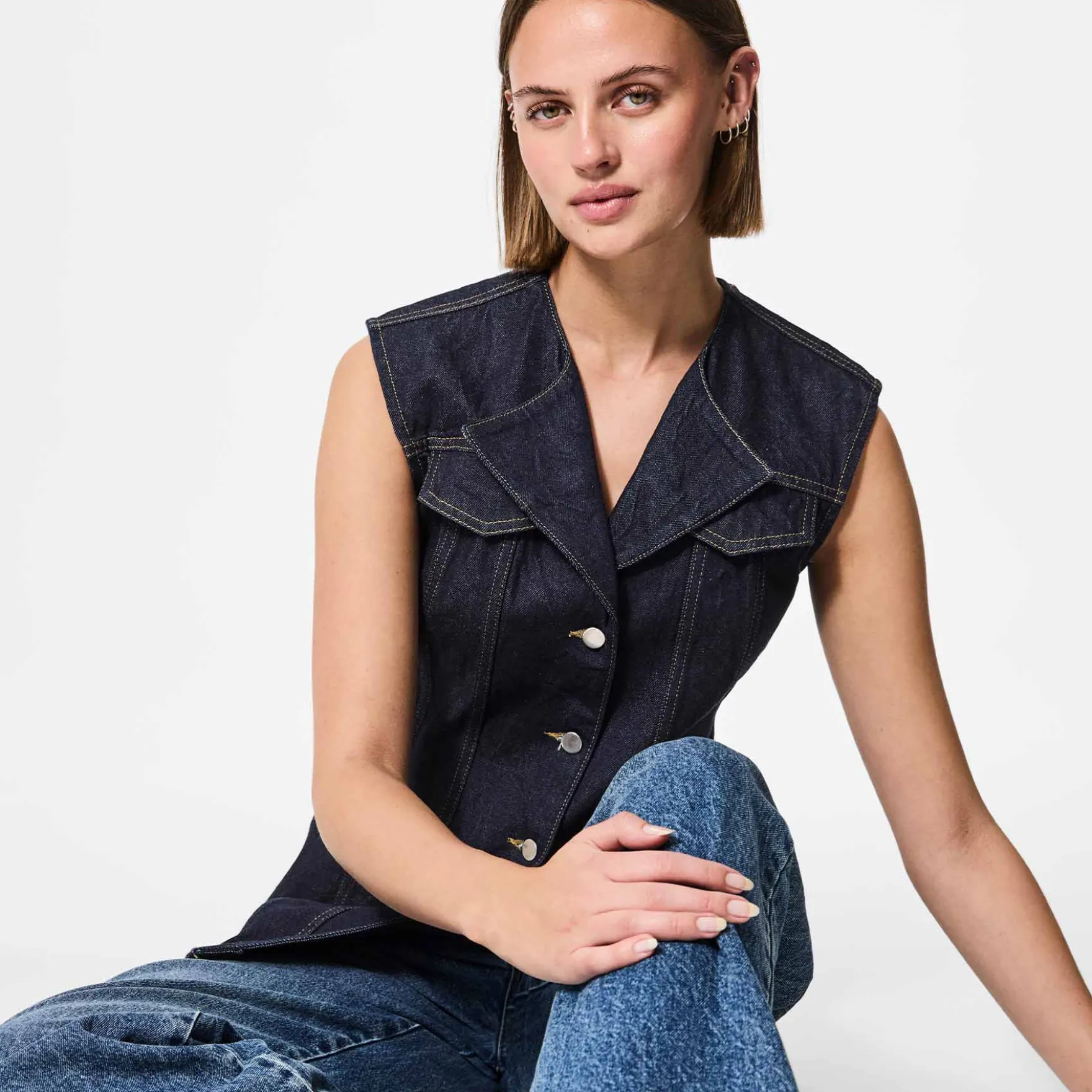 Pcnua sl fitted denim vest