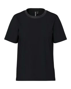 PCRIA SS LUREX NECK TEE