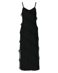 PCTWIRL FRILL MAXI STRAP DRESS