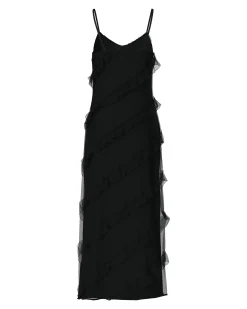 PCTWIRL FRILL MAXI STRAP DRESS