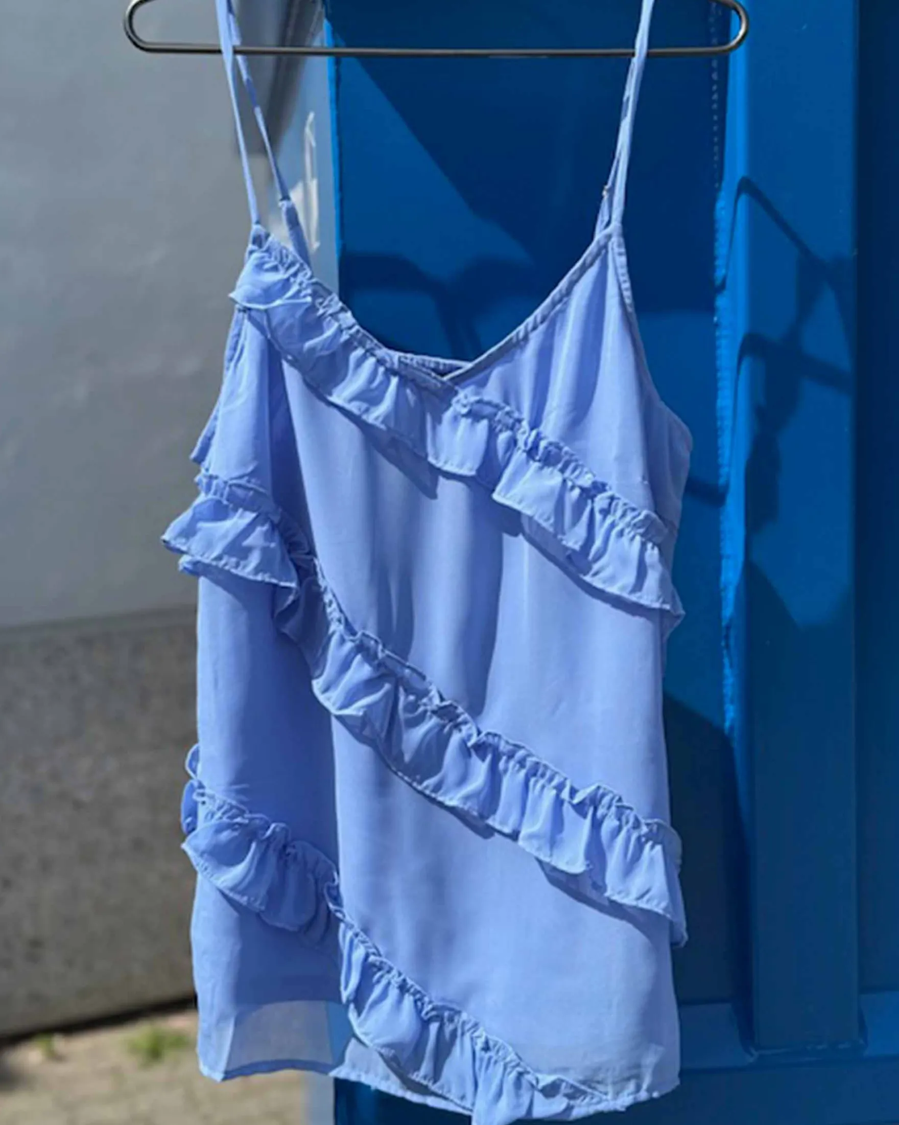 PCTWIRL FRILL STRAP TOP