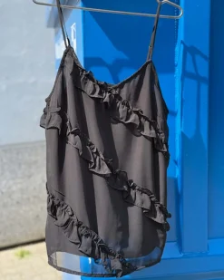 PCTWIRL FRILL STRAP TOP