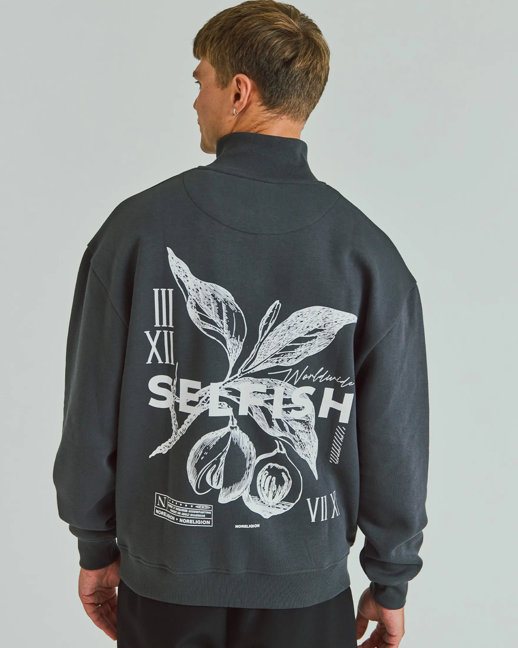 Printed Boxy Half Zip