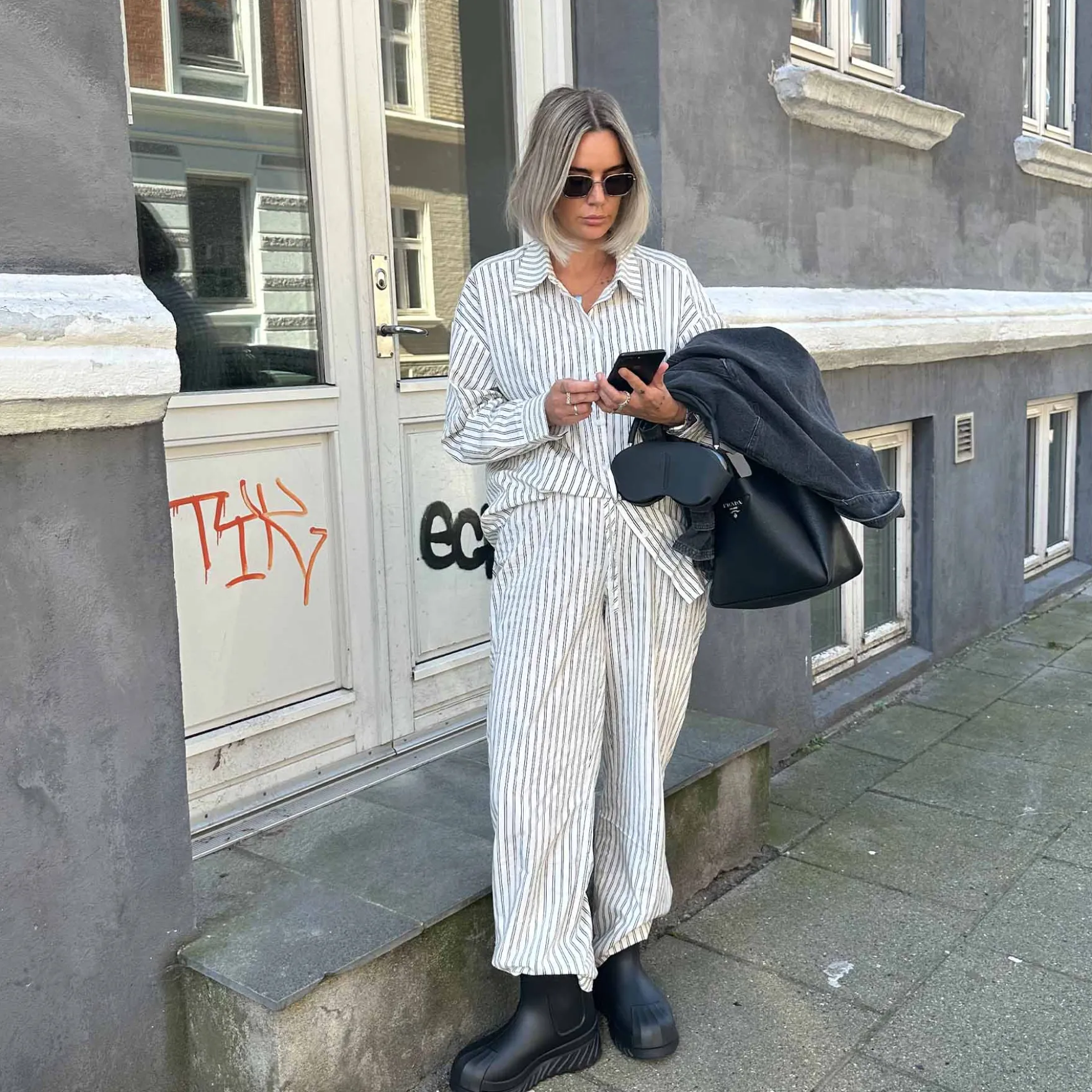 Purcathrine stripe shirt
