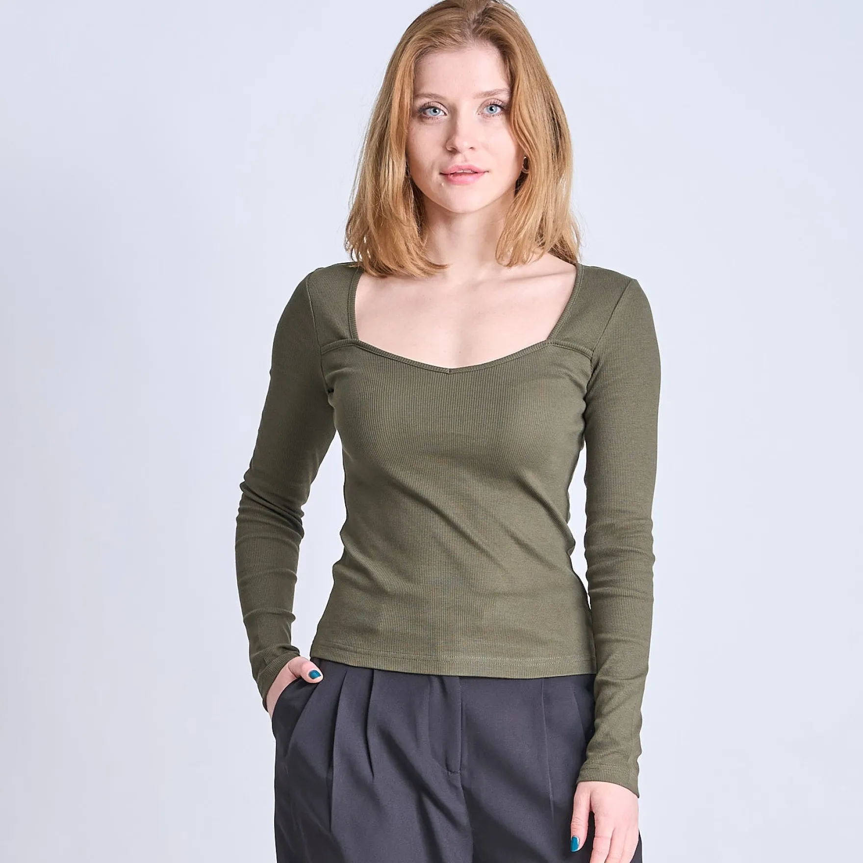 Purmynte heart neck blouse