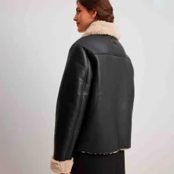 Pu teddy short jacket