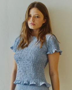 Sallie small check blouse