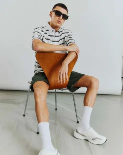 Striped polo ss tee