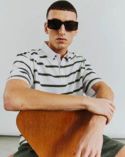 Striped polo ss tee