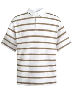 Striped polo ss tee