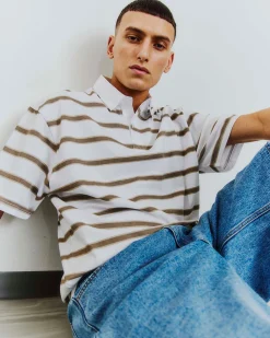 Striped polo ss tee