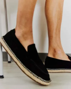 Suede espadrille loafer