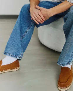Suede espadrille loafer